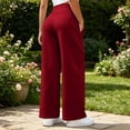thumbnail image 6 of Purcolt Sweatpants for Women Tummy Control Drawstring High Waist Wide Leg Trousers Comfort Stretchy Loose Fit Long Pants Streetwear with Pockets, 6 of 8
