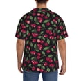 thumbnail image 3 of Fotbe Ripe Red Cherry Camisa Estampada de Manga Corta para Hombre, Casual de Verano, Estilo Playero, Sin Arrugas-X-Large, 3 of 5