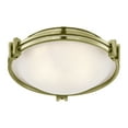thumbnail image 2 of Possini Euro Design Deco Modern Ceiling Light Flush Mount Fixture 12 3/4" Wide Warm Brass 2-Light Satin White Glass for Bedroom Kitchen Living Room, 2 of 5