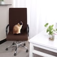 thumbnail image 4 of PiccoCasa Jacquard Office Chair Cover Swivel Chair Computer Armchair Protector, Coffee Brown, 4 of 7