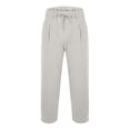 thumbnail image 5 of Men’s Wide Leg Linen Casual Pants Breathable Summer Large Size Bottoms, 5 of 7