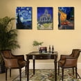 thumbnail image 4 of Lienzo decorativo de pared con Vincent Van Gogh, noche estrellada, 30 x 40 cm x 3, 4 of 9