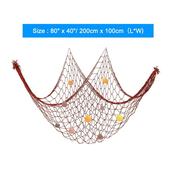 decorative fishing net with shells 80x40'' w/Shells, Clips, Hanging Photo Display Net The fish net party wall decoration creates a romantic Unique Bargains Natural Shell Decorative
