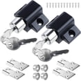 thumbnail image 1 of 2 x White Sliding Patio Door Locks Fixed Bolt Window Security Lock for Child Safety, Black, 1 of 5