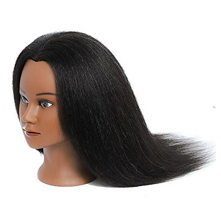 Morris Mannequin Head 100% Real Hair Styling Training Head Hairdresser  Cosmetology Mannequin Manikin Training Dolls Head for Practice Hairstyle  Manikin Training Head Hair and Free Clamp Holder 