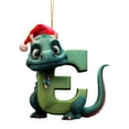 thumbnail image 1 of Colgante navideño con letras de dinosaurio | Adorno plano de acrílico para árbol de Navidad | Decoración navideña con alfabeto de 8 x 8 cm para el hogar, árbol, corona y chimenea, 1 of 1