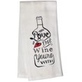 thumbnail image 4 of Wine Design 5 Pcs Cotton Herringbone Pattern Flour Sack Kitchen Towels Size: 16 X 28 Inch., 4 of 7