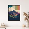 thumbnail image 4 of Scottish Highlands Graphic Artwork Pastel Colour Dawn Twilight Hues Landscape Art Print Framed Poster Wall Decor 12x16 inch, 4 of 5
