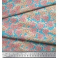 thumbnail image 2 of Soimoi Moss Georgette Fabric Flower Watercolor Decor Fabric Printed Yard 42 Inch Wide, 2 of 3