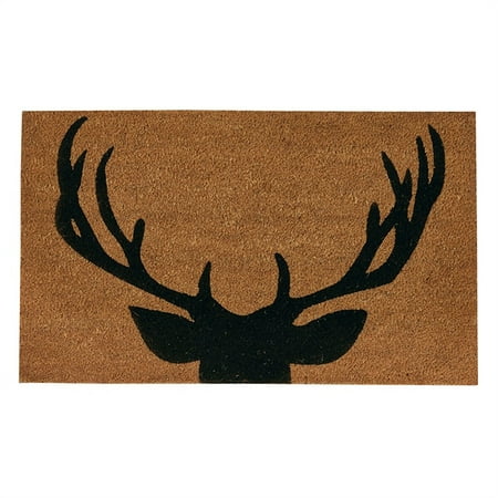 38 Inches x 19 Inches Natural Coir Fibers Antlers Doormats, Durable bristles absorb moisture and trap dirt By Park