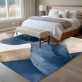 thumbnail image 5 of Navy Blue Geometric Large Area Rugs for Bedroom Living Room, Soft Non Slip Carpet Bedside Rug, Abstract Art Modern Rectangular Floor Cover Kitchen Accent Rug 5'x7' for Dining Room/Office, 5 of 9