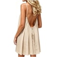 thumbnail image 3 of Bovxnpu Womens Nightgowns Sleepshirts Nightshirts Pajama Dress Spaghetti Strap Backless Loose Midi Night Dress Sleepwear, 3 of 8
