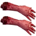 thumbnail image 2 of 2 piezas de mano humana cortada falsa: brazo roto sangriento y aterrador, palmas, decoraciones de Halloween para fiestas, casas embrujadas, suministros, 2 of 8