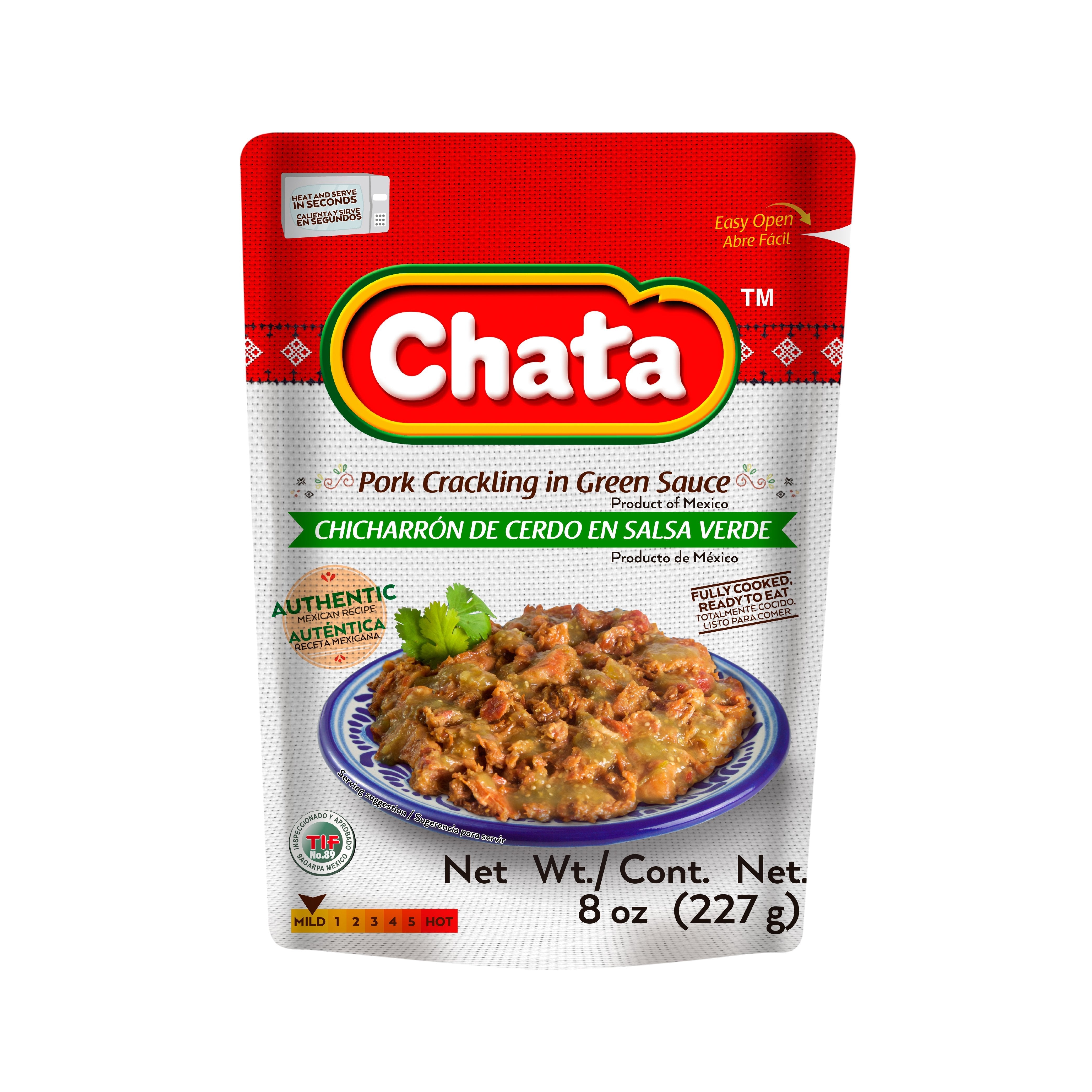 Chata Pork Crackling in Green Sauce Pouch, 8 oz, Pack of 3 - image 2 of 8