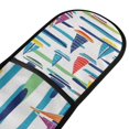 thumbnail image 4 of Yayeee Double Oven Mitt Kitchen Heat Resistant Baking 35" x7" Quilted Glove, Colorful Sailboats, 4 of 6