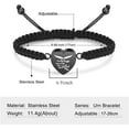thumbnail image 2 of Cremation Jewelry Heart Urn Bracelet for Ashes for Women Men Adjustable Memorial Keepsake Rope Bracelet, 2 of 7