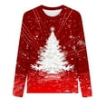 thumbnail image 4 of SELONE Womens Christmas Tshirts Printed Crewneck Pullover Long Sleeved Casual Tops Red XL, 4 of 4