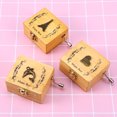 thumbnail image 4 of Wooden Music Box Hand-cranked Miniature Wind Up Handmade Mechanical Rotation Box for Birthday Valentine's Gift Christmas, 4 of 8