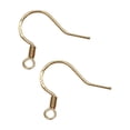 thumbnail image 1 of 1 Pair Earring Hook DIY Craft Copper Earring Earhook Dangling Hooks Clasp Fitting Jewelry Making Findings Handicraft Accessory Gold, 1 of 6
