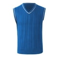 thumbnail image 3 of ameIAEA Men's Winter Sweater Vest V-Neck Sleeveless Knitted Pullover Color Block Waistcoat, 3 of 4
