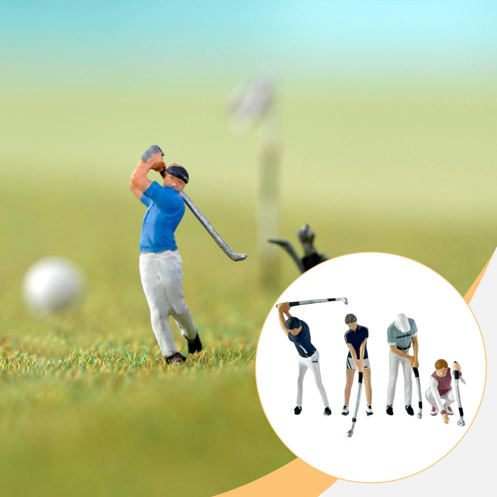 4 Pieces S Scale 1/64 Small Figure Tiny People Models Resin Material for Architectural Building Diorama