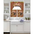 thumbnail image 3 of Orange Pumpkin Fall Swag Kitchen Curtains Sets for Windows 24 Inch Length, Thanksgiving Botanical Turkey Short Window Curtain Panels Swags Valances and Tiers 3 Piece Set for Cafe/Dining Room, 3 of 5