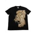 thumbnail image 4 of HEADS OR TAILS Rhinestone Studded Graphic Printed T-Shirt, Slim Fit Crewneck Tee for Men Women Unisex Couple, Roaring Lion - Black, 4 of 8