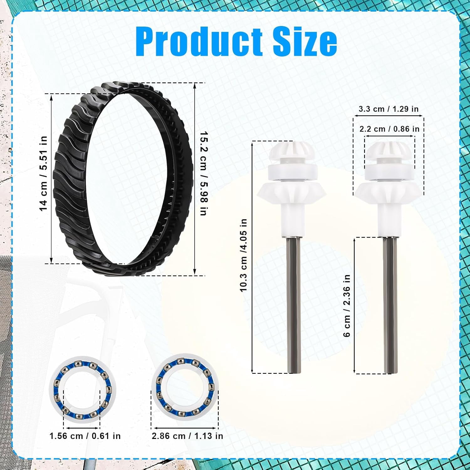 Compatible with MX8 MX6 Elite Pool Cleaners Replacement Parts, 6pcs Drive Shaft Rebuild Kit, Replacement Repair Tune Up Parts, Easy to Install