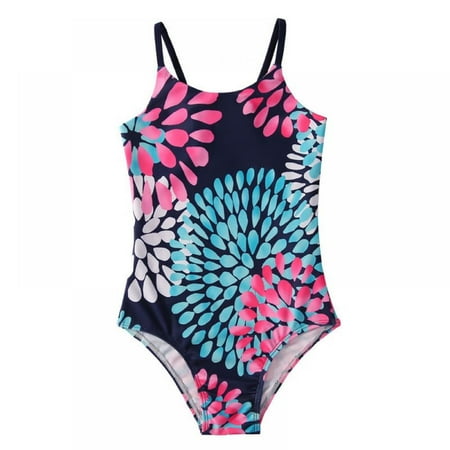 

GYRATEDREAM Girls One Piece Swimsuits Dot Print Swimwear Beach Bathing Suit 2-8 Years