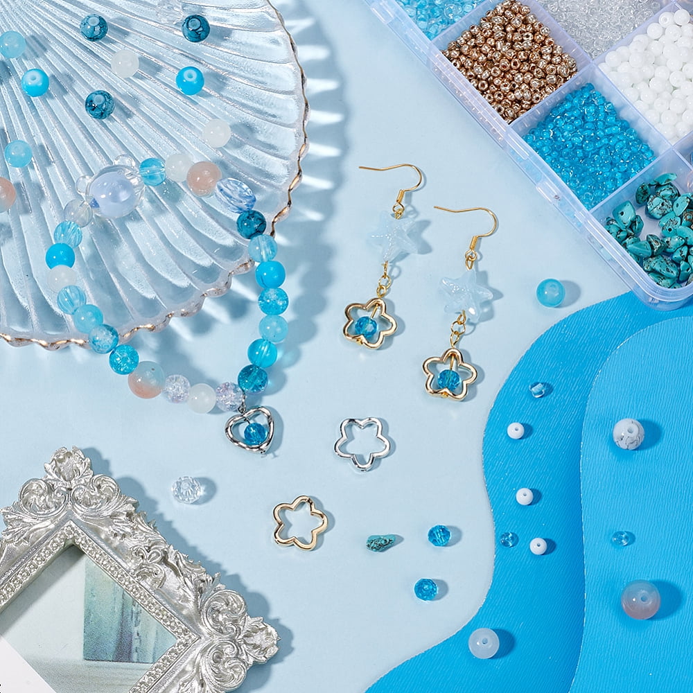 DIY Dangle Earring Making Kits including Acrylic Pearl Glass Beads Seed Beads Gemstone Chip Beads CCB Plastic Bead Frames