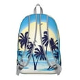 thumbnail image 3 of Tropical Paradise Backpack, Hawaii Palm Tree School Bag with Summer Beach Palm Trees Design, Vibrant Tropical Sunset, Minimalist Boho Style, 3 of 5