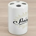 thumbnail image 1 of Hello Summer Ceramic Toothbrush Holder, Simplistic Hand Drawn Lettering Typography Holiday Party, Decorative Versatile Countertop for Bathroom, 4.5" X 2.7", Charcoal Grey White, 1 of 4