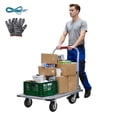 thumbnail image 3 of TidBay Platform Truck, 36" x 24" Foldable Steel Hand Push Cart Dolly, 2000lbs Capacity Heavy Duty Moving Flatbed Cart with 6'' Swivel Wheels for Groceries, Garage, Warehouse, 3 of 5