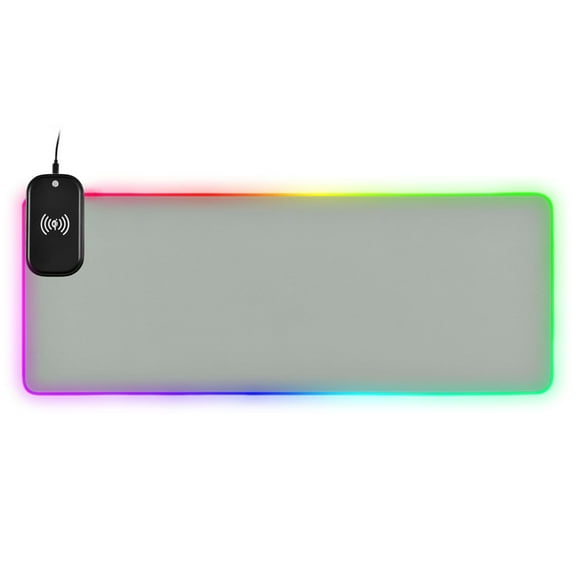 Wireless Charging Mouse Pad Large RGB Gaming Desk Mat 13 Light Modes Mousepad 31.5x11.8 Grayish Green