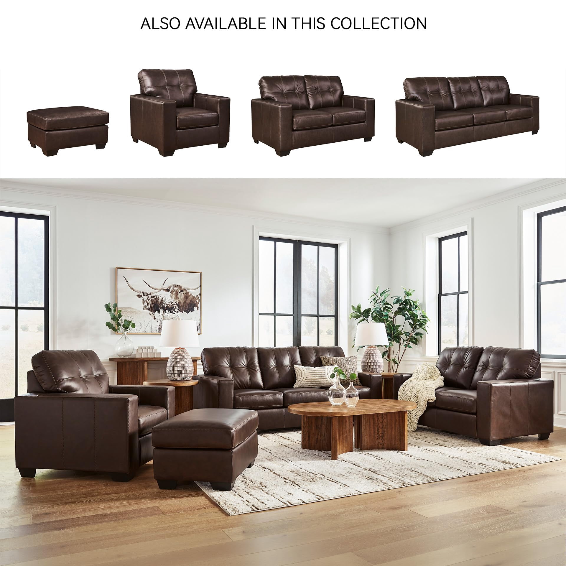 Signature Design by Ashley Furniture Santorine Dark Brown Loveseat
