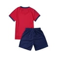 thumbnail image 4 of IEFIEL Kids Boys Quick-Dry Sports Suit Tracksuit Toddlers T-Shirt with Shorts Set Teens Football Basketball Training Outfit Red-A S, 4 of 7