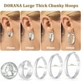 thumbnail image 4 of APSVO 4 Pairs 18K White Gold Plated Hoop Earrings for Women S925 Sterling Silver Post Hypoallergenic Earrings Set Birthday Valentines Day Jewelry Gifts Her Mom Girlfriend Adult Ideas 20/30/40/50MM, 4 of 6