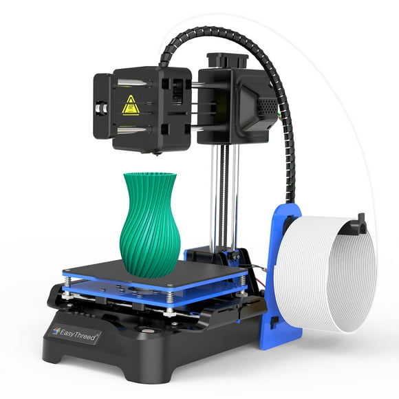Compact EasyThreed K7 Mini 3D Printer for Kids - User-Friendly Design with 100x100x100mm Print Size, Quiet Operation, and Quick Setup - Black, US Version, 100-240V