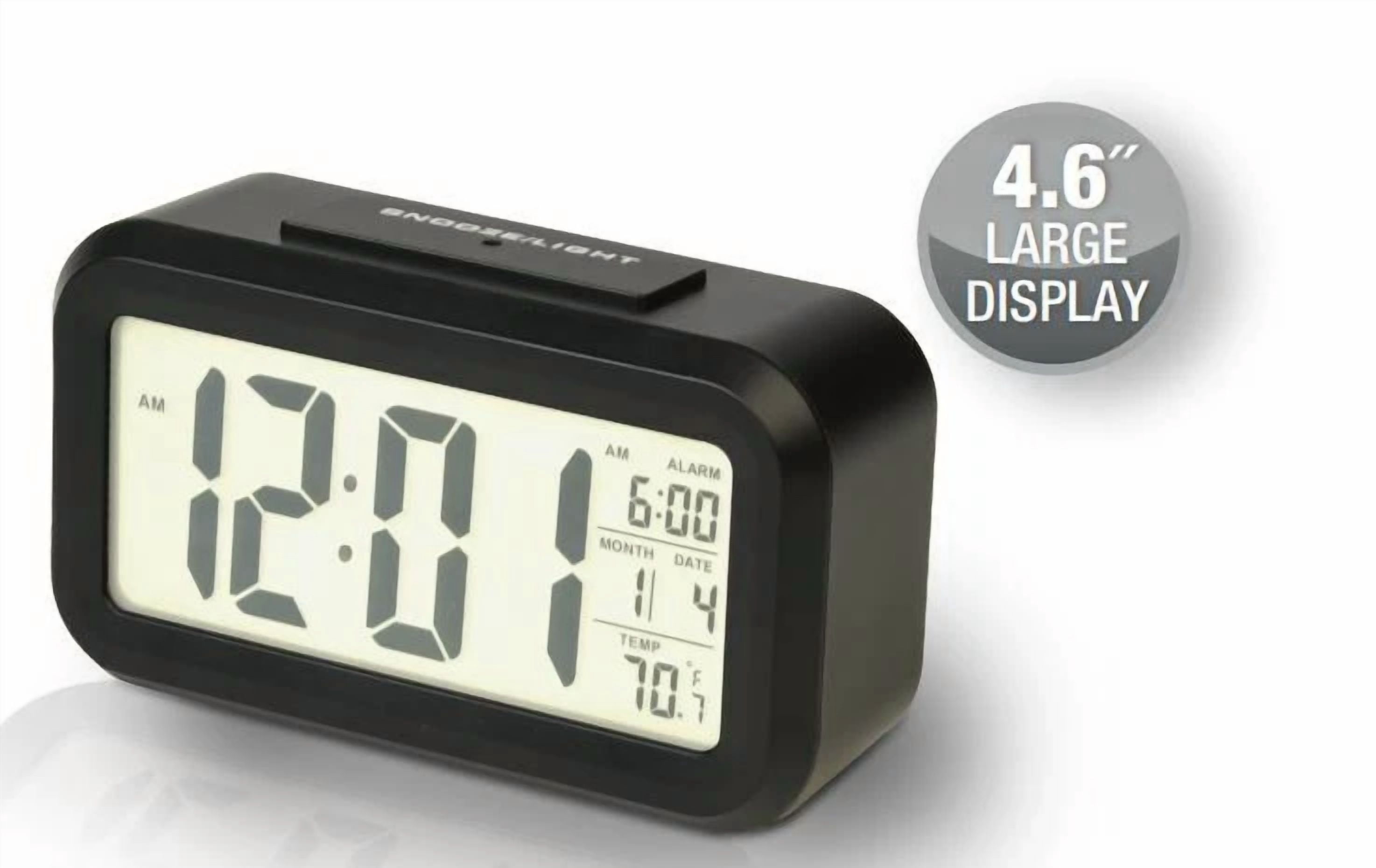 CIRCLE- Desk Digital Time Calendar Weather Snooze Alarm Clock Led Backlight Temperature