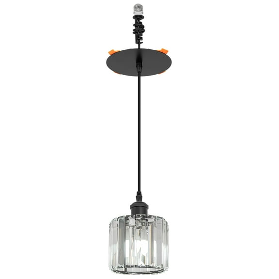 Kiven Retrofit Recessed Lighting with E26 Power Outlet Adapter, 4/5/6 Inch Replacement Conversion Kit Adjustable Height,1-Light Farmhouse Pendant Lighting for Home Kitchen Island TB1265-B