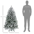 thumbnail image 3 of HOMCOM 5ft Flocked Artificial Christmas Tree with Metal Stand, Hinged Tips, 3 of 10