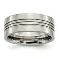 thumbnail image 1 of Titanium Grooved 9mm Polished Band Ring 9 Size, 1 of 6