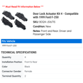 thumbnail image 2 of Door Lock Actuator Kit 4 - Compatible with 1999 Ford F-250 - Autopart Premium, 2 of 2
