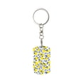 thumbnail image 2 of Uemuo Tropical Lemon Pattern Rectangular Metal Keychain - Durable, Stylish, and Personalized Key Ring for Men and Women,Engraved Keychain,Gift Slim Sturdy Keychain, 2 of 7