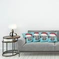 thumbnail image 3 of Ambesonne Pug Throw Pillow Cover 4 Pack, Dog with Santa Hat X-Mas, 16", Blue Ruby Grey, 3 of 7