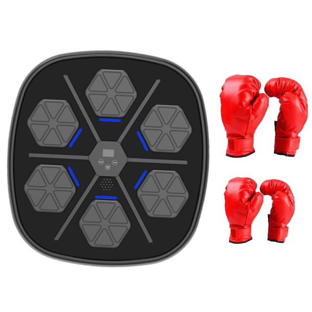 Máquina de boxeo eléctrica con guantes, diana musical rítmica, pared de boxeo musical con 2 pares de guantes