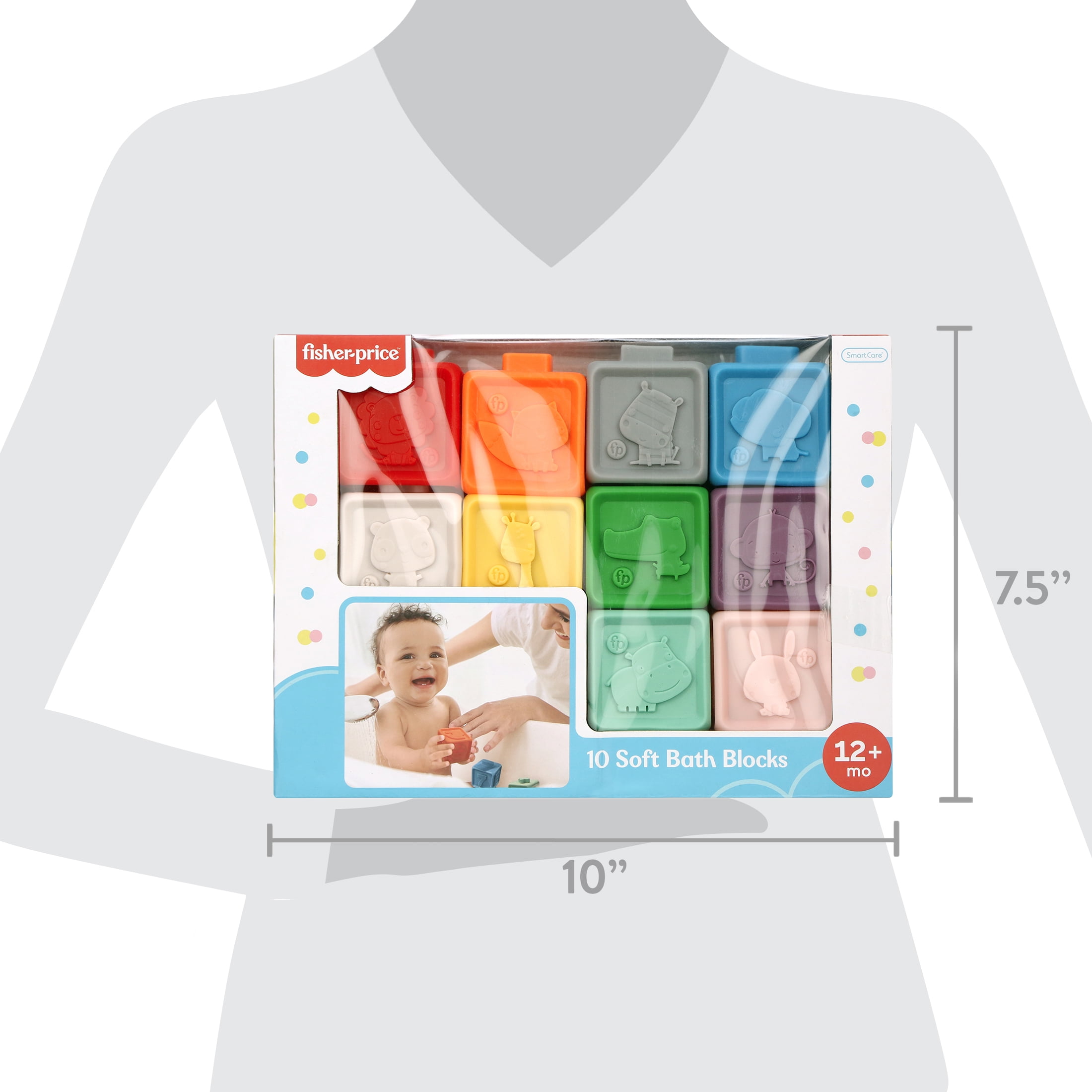 Fisher-Price 10-Piece Soft Bath Blocks Set, Bath Toys for Infants, 12+ Months