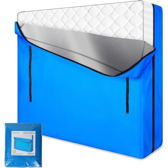 XIULIN Mattress Bags for Moving and Storage, Zippered Mattress Storage Bag with 8 Strong Carrying Handles, Reusable Mattress Protector Cover Moving Supplies (King)