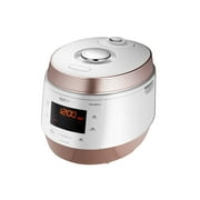 CUCKOO CMC-QSB501S 5-Quart Premium Multi-Pressure Cooker with 2-Ply Stainless Nonstick Inner Pot, 13 Menu Modes, 6 Accessories, Fuzzy Logic Tech, 3 Voice Guide, Auto Clean (White/Rose Gold)