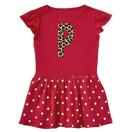 

Inktastic Leopard Print Letter P Gift Toddler Girl Dress